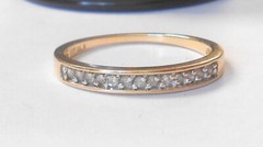 Classic Channel Set ..06ctw 13 Diamond 14K Yellow Gold 2.5mm Band Ring Size 7