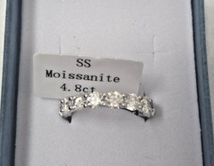 Round 4.8 CT Moissanite Full Eternity Band Stackable size 7