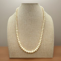 Vintage Cultured Freshwater Pearl Necklace 20” 5.7mm Push Button Clasp Strand
