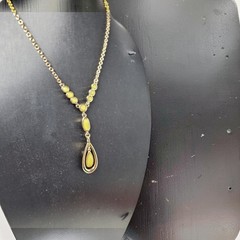 Vintage Barzel 18kt Gold Plated Gold,Green,Yellow Citrine 10″ Necklace