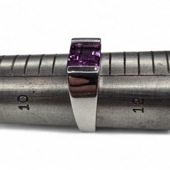 Vintage Sterling Silver 925 Purple Topaz Faceted Gemstone Ring Size 11.25