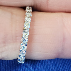 EARTH MINED DIAMOND Deco Style Wedding BAND 14K GOLD Stacking Anniversary RING