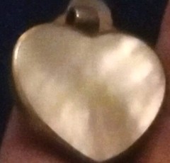 Heart Shaped Mother Of Pearl 925 Pendant No Chain Lots Of Markings Unique Beauty