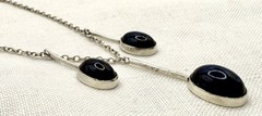 Antique Edwardian SODALITE 935 Sterling Silver Negligee Necklace ~ GERMANY