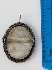 Vin 800 Silver Marcasite Portrait /Brooch Pendant Lady/ European Estate Jewelry
