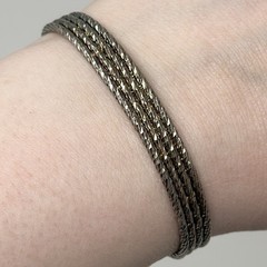 Vintage Bohemian Sterling Silver 925 Italy Woven Open Cuff Bracelet 7” 13.2g