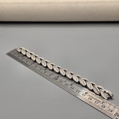 Vintage Crown Trifari Silver Tone Brushed Leaf Link Bracelet 7” Nice Gift