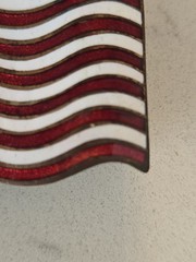 1940’s USA Flag ENAMEL WAVING FLAG – 1 3/8” X 1” – Lapel Pin Vintage Military