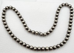 Antique Victorian W.R.C Sterling Silver Bead Ball Chain Collar Necklace 15.5″