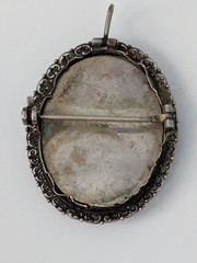 Vin 800 Silver Marcasite Portrait /Brooch Pendant Lady/ European Estate Jewelry