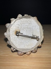 Seashell Small Brooch Orange & Beige Boho Beach Artsy
