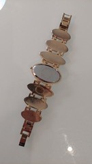 Xavier Retro Ladies Wrist Watch Faux Totoiseshell Bracelet Gold Tone 7.25″ Runs