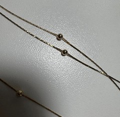 Authentic 14K Yellow Gold Ball Station Necklace 16″ Made in Italy Dainty Chain