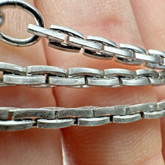 Vintage Sterling Silver Rectangular Block Link Chain Necklace 18″ 15.9g 2.5mm