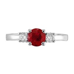 Peter Suchy GIA Certified 1.03 Carat Ruby Diamond White Gold Engagement Ring