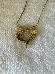 Vintage Crystal Open Heart Cluster Slide Pendant Estate Love Romance Victorian