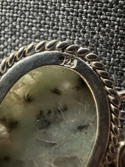 Vintage 925 Sterling Silver Pendant With Kiwi Jasper Stone