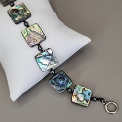Abalone Bracelet Square Beaded 7.25″
