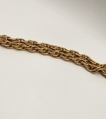 Vintage Gold Tone Lariat Necklace Adjustable Slider Bead Tassel Drop Statement