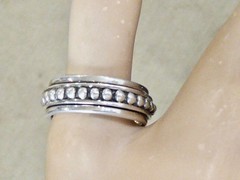 VINTAGE STAMPED 925 STERLING SILVER MEIN’S SPINNER BAND RING SIZE 12.75 9 MM