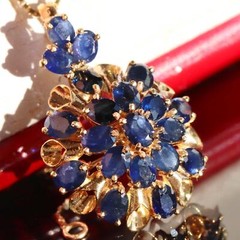 14k yellow gold pendant 4.00ct ceylon sapphire charm handmade 1920s antique 3.2g