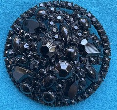 Black Jet Rhinestone Brooch Pin WC