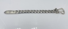 Hermes Paris Vintage French Sterling Silver Buckle Chain Link Bracelet