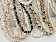 Vintage Y2K 90s Puka Shell Heishi Necklace Lot (10) Surfer Hawaiian Summer Beach