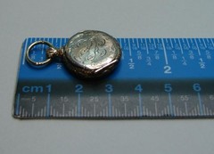 Antique Petite Etched Double Sided Pocket Watch Style Locket