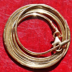 14k yellow gold necklace Italian 18″ faceted snake chain vintage 3.90gr N2998J