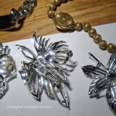 Vintage Costume Jewelry brooch Lot + Etc Rhinestones Earrings bracelet Necklace