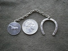 Horse Vintage Sterling Silver Lucky Horseshoe Key Chain Fob Ring Holder 8.7g