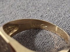 Antique Vintage 10K Gold Signet Ring Initials “L.P” Engraved Floral Design