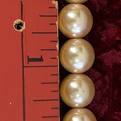 Vintage Faux Pearl Bauble Necklace Pearlescent Champagne Luster Adjustable 17”