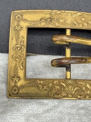 Vintage Art Nouveau Brooch Brass Sash Belt Buckle