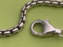 Vintage 925 Italy Sterling Silver Venetian Box Link Chain Necklace 32 In
