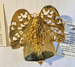 Angels of Love Gold Tone Angel Brooch Pin w/ Aurora Borealis Crystal – Signed