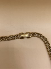 Vintage Jackie Collins Panther NECKLACE Gold Silver Tone Collar Jewelry 17″ long