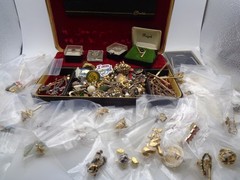 Vintage 9 lbs Estate Collector 300+ pc Cufflinks Tie Tac Clasp Clip Many Signed
