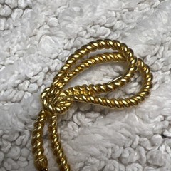 Vintage Avon Decorative Tassel Pin Brooch Gold Tone Knotted Rope Unsigned