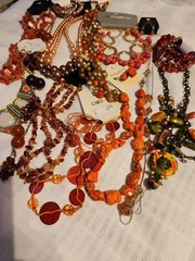 Orange Colored Costume Jewelry Lot