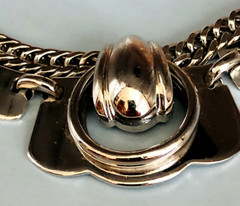 Late 1940s BARCLAY Silver Tone Necklace Bright and Shiny. 15 IN.