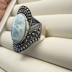 JTV Larimar Ring Sterling Silver Blue Caviar 925 Pectolite Size 10 BBJ Box