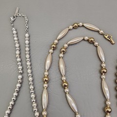 Vintage Napier Beaded Necklace Lot of 3 Metal Beads Acrylic