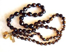 Hattie Carnegie GRADUATING TOPAZ AUSTRIAN CRYSTAL BEAD NECKLACE Vintage