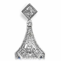 Art Deco Style Round Lab Created Diamond 14k White Gold FN Best Wedding Earring