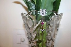 0.68ct Rose Cut Diamond Ruby Antique Victorian Look 925 Silver Wedding Brooch