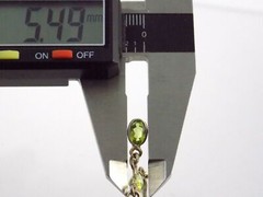 Sterling Silver Dual Peridot Pendant Necklace 925 16.25 Inches Long 4g Weight