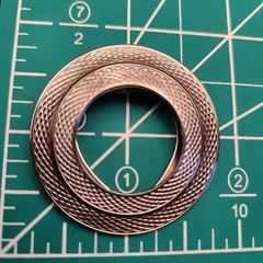 Lieba USA Scarf Shoe Money Clip Textured Open Circle Silver Tone Modern VTG 90’s