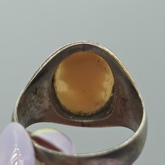 Vintage 925 Sterling Silver Shell Cameo Ring Hand‑Carved Portrait Sz 10.75